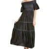 Nicole Miller Jacquard Garment-Dyed Silk-Blend Maxi Dress Women