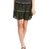 Nicole Miller Jacquard Garment-Dyed Silk-Blend Mini Skirt Women
