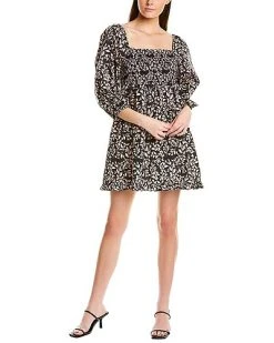 Nicole Miller Shadow Leaf Mini Dress Women