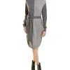 Halston Turtleneck Wool & Cashmere-Blend Sweaterdress Women