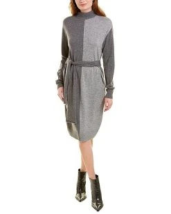 Halston Turtleneck Wool & Cashmere-Blend Sweaterdress Women