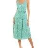 Anne Klein Tie Waist Linen-Blend Midi Dress Women