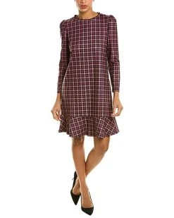Anne Klein Ruffle Hem Shift Dress Women