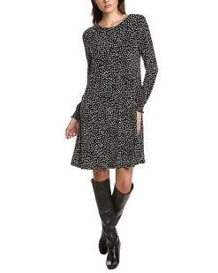 Anne Klein Smocked Trapeze Dress Women