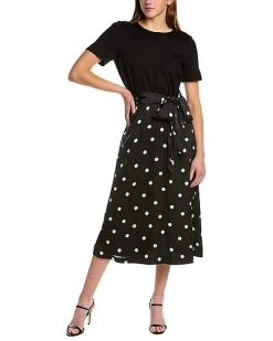 Anne Klein Tie-Waist Midi Dress Women