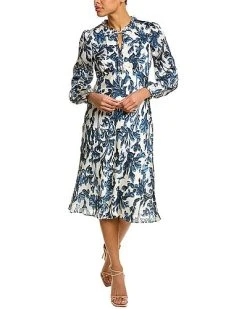 Adrianna Papell Ruffle Collar Midi Dress Women