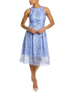 Adrianna Papell Embroidered A-Line Dress Women