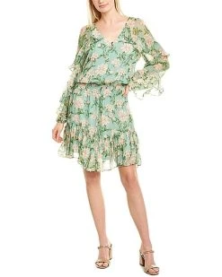 Nicole Miller Spring Dream Silk-Blend Mini Dress Women