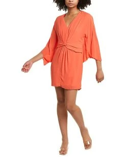 Halston Twist Drape Mini Dress Women
