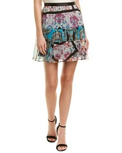 Nicole Miller Artelier Silk A-Line Skirt Women