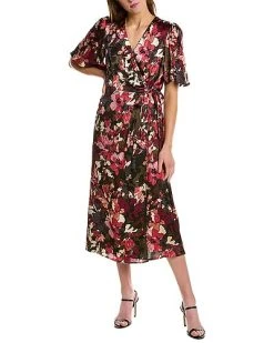Anne Klein Jacquard Faux Wrap Dress Women