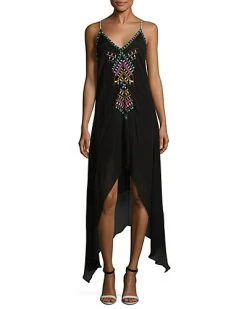 Nicole Miller Crinkle High-Low Dress Women