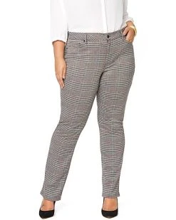 NYDJ Plus Marilyn Winchester Plaid Straight Leg Jean Women