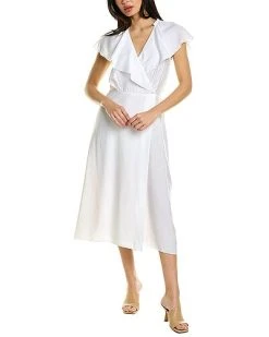 Vince Flutter Sleeve Wrap Dress Women