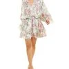 Zadig & Voltaire Ruffle Twill Roses Silk Robe Dress Women