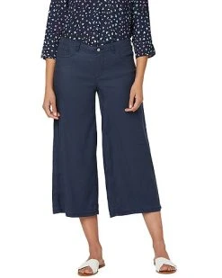 NYDJ Linen-Blend Cropped Wide Leg Pant Women
