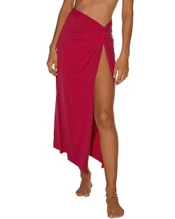 ViX Karen Linen-Blend Midi Skirt Women