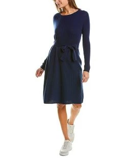 Hannah Rose Brushed Rib Wool & Cashmere-Blend Sweaterdress Women
