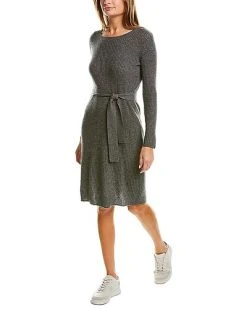 Hannah Rose Brushed Rib Wool & Cashmere-Blend Sweaterdress Women