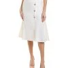Elie Tahari Flare Linen-Blend Skirt Women