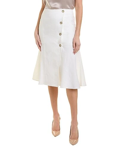 Elie Tahari Flare Linen-Blend Skirt Women