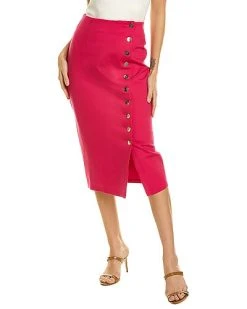 Gracia Button Front Midi Skirt Women