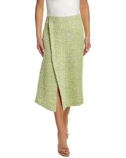 St. John Tweed Wool-Blend Skirt Women