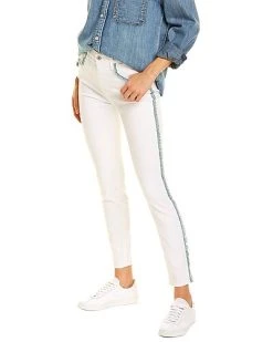 7 For All Mankind White High-Rise Ankle Skinny Jean Women