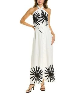 Oscar De La Renta De La Renta Halter Silk-Lined Midi Dress Women