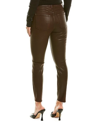 7 For All Mankind High-Waist Ankle Skinny Coated Chocolate Super Skinny Jean Women - Image 2