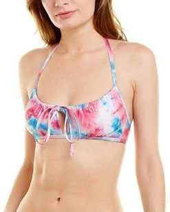 Splendid Shirred Cutout Bikini Top Women