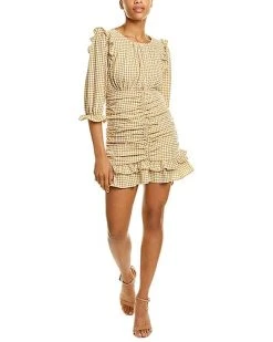 Avantlook Ruffle Ruched Mini Dress Women