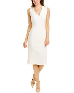 Oscar De La Renta De La Renta Scarf Detail Wool-Blend Sheath Dress Women