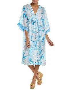 Johnny Was Marble Ocean Silk Kimono Dress Women