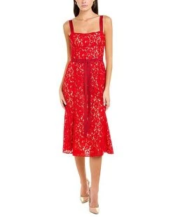 Oscar De La Renta De La Renta Lace Midi Dress Women