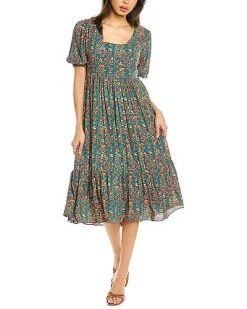 Celina Moon Tiered Midi Dress Women