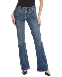 7 For All Mankind Dojo Medium Indigo Kick Flare Jean Women