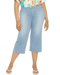 NYDJ PlusPull On Wide Leg Capri Pant Women