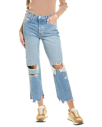 FREE PEOPLE Mid Century Blue Tapered Baggy Boyfriend Jean Women
