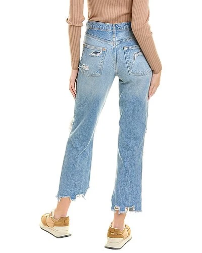FREE PEOPLE Mid Century Blue Tapered Baggy Boyfriend Jean Women - Image 2