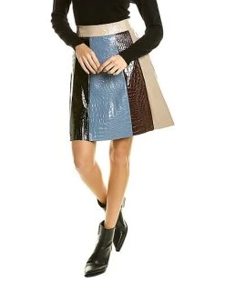 Gracia Four Colorblock Midi Skirt Women