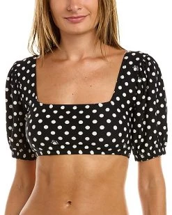 Kate Spade New York Puff Sleeve Scoop Bikini Top Women