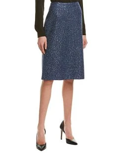 St. John Equin Wool-Blend Pencil Skirt Women
