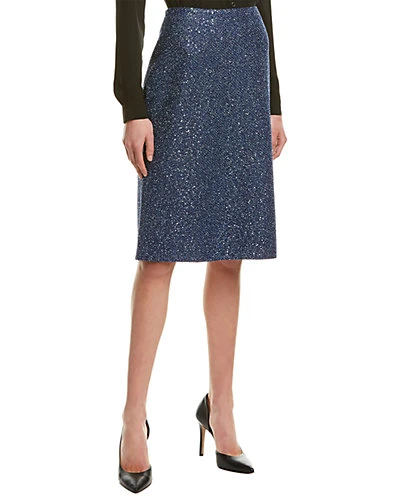 St. John Equin Wool-Blend Pencil Skirt Women