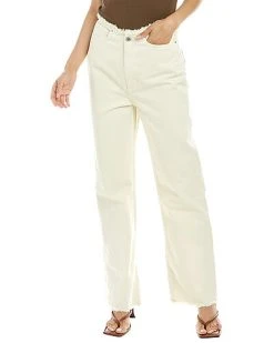 WeWoreWhat Frayed Classic White Straight Jean Women