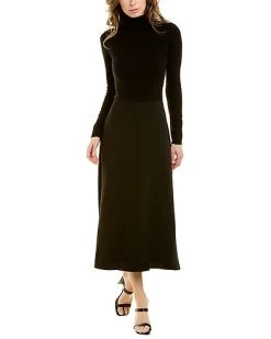 Vince Mixed Media Wool & Cashmere-Blend Open-Back Dress Women