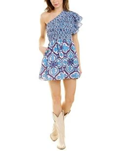 Celina Moon One-Shoulder Ruffle Mini Dress Women