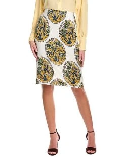 Samantha Sung Chloe Silk Pencil Skirt Women