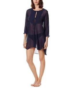 Vilebrequin Solid Crepon Beach Silk-Blend Cover-Up Top Women