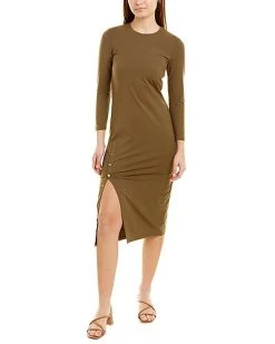 THEORY Button Front Midi Dress Women